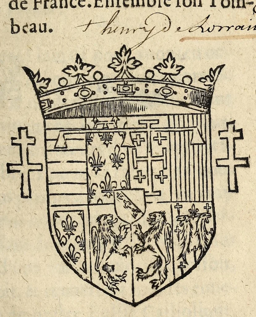 An illustration from Discours veritable et dernier propos de Monseigneur le Duc de Guyse : Pair & grand Maistre de France. Ensemble son Tombeau., 1589, leaf 5