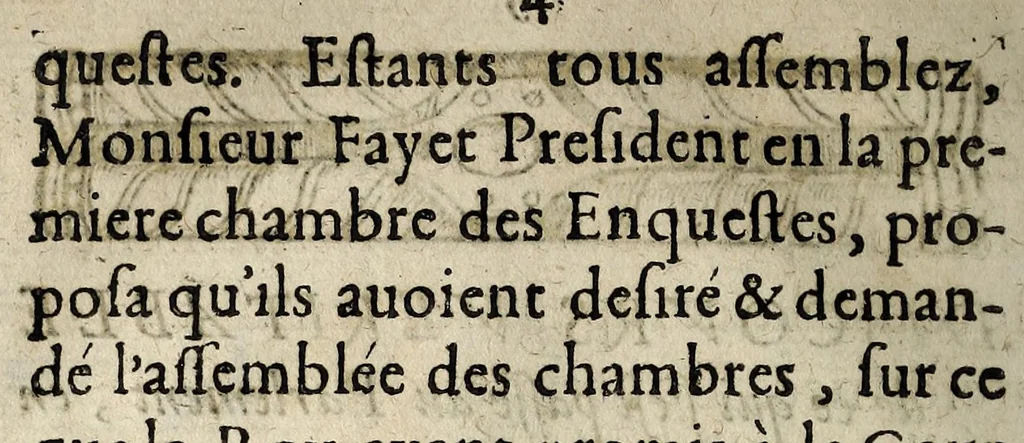An illustration from Discours veritable de ce qui s'est passé au Parlement : en suite de l'arrest de la Cour du XXVIII Mars dernier, & des remonstrances., 1615, leaf 6