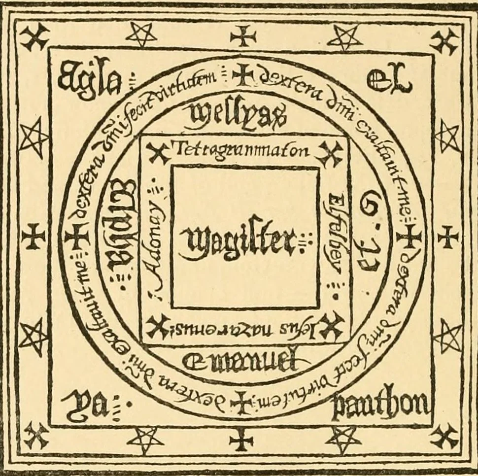 An illustration from The discoverie of witchcraft, 1886, leaf 448