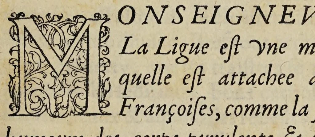 An illustration from Discovrs d'estat svr la blessvre dv Roy., 1595, leaf 7