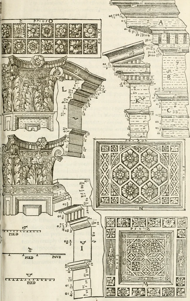 An illustration from Discovrs historial de l'antiqve et illvstre cité de Nismes en la Gaule narbonoise : auec les portraitz des plus antiques & insignes bastimens dudit lieu, reduitz à leur vraye mesure & proportion, ensemble de l'antique & moderne ville, 1560, leaf 112