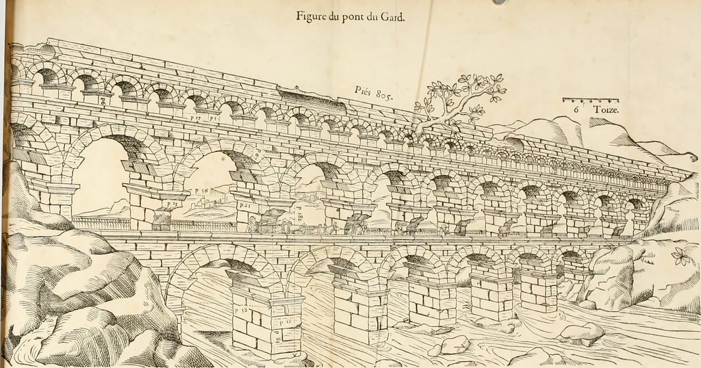 An illustration from Discovrs historial de l'antiqve et illvstre cité de Nismes en la Gaule narbonoise : auec les portraitz des plus antiques & insignes bastimens dudit lieu, reduitz à leur vraye mesure & proportion, ensemble de l'antique & moderne ville, 1560, leaf 119