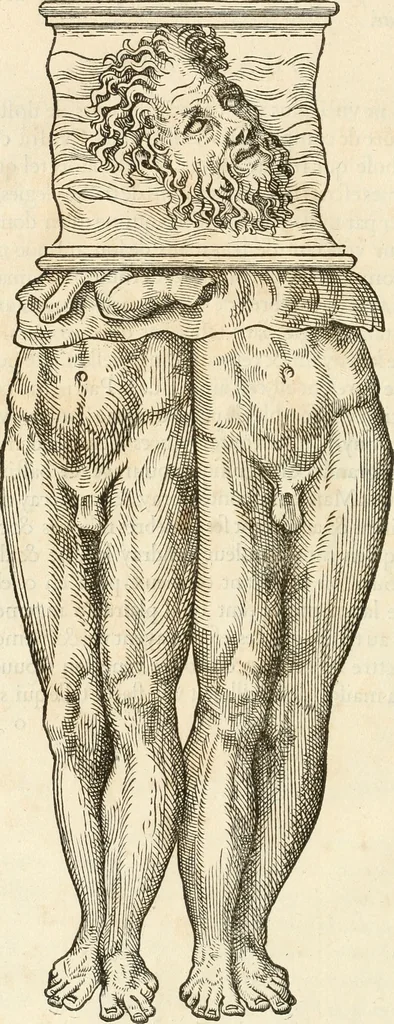 An illustration from Discovrs historial de l'antiqve et illvstre cité de Nismes en la Gaule narbonoise : auec les portraitz des plus antiques & insignes bastimens dudit lieu, reduitz à leur vraye mesure & proportion, ensemble de l'antique & moderne ville, 1560, leaf 121