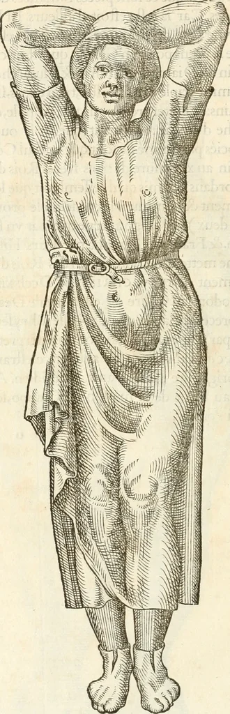 An illustration from Discovrs historial de l'antiqve et illvstre cité de Nismes en la Gaule narbonoise : auec les portraitz des plus antiques & insignes bastimens dudit lieu, reduitz à leur vraye mesure & proportion, ensemble de l'antique & moderne ville, 1560, leaf 123