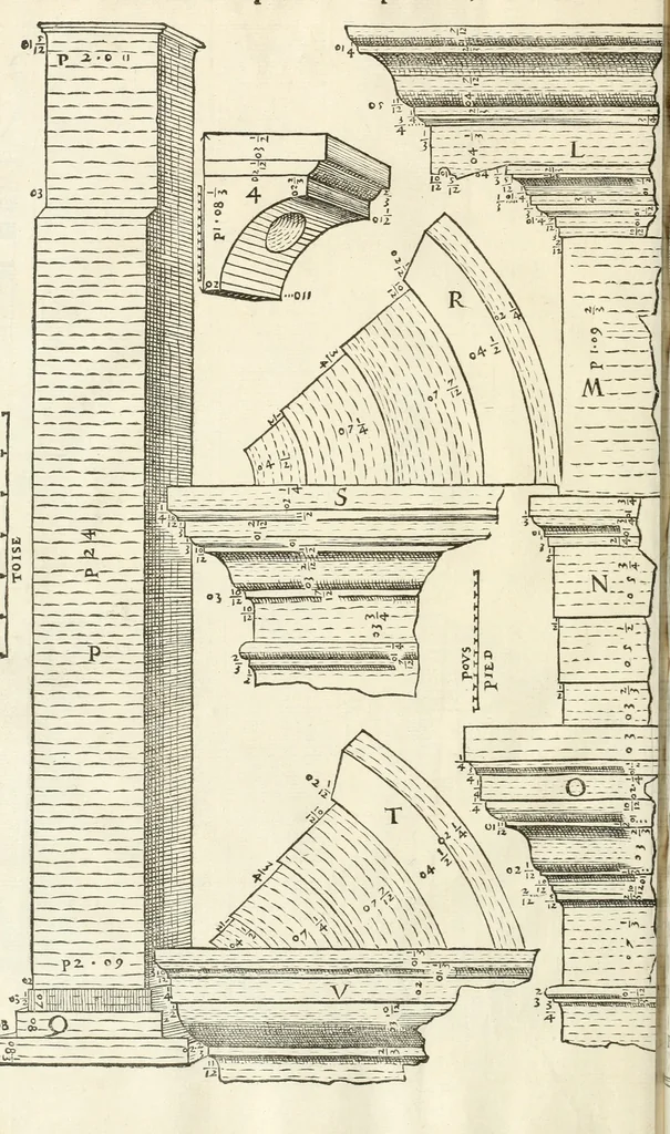 An illustration from Discovrs historial de l'antiqve et illvstre cité de Nismes en la Gaule narbonoise : auec les portraitz des plus antiques & insignes bastimens dudit lieu, reduitz à leur vraye mesure & proportion, ensemble de l'antique & moderne ville, 1560, leaf 155