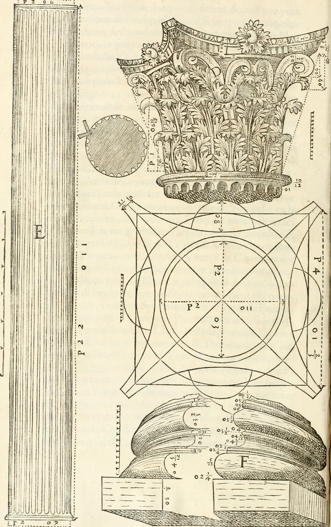 An illustration from Discovrs historial de l'antiqve et illvstre cité de Nismes en la Gaule narbonoise : auec les portraitz des plus antiques & insignes bastimens dudit lieu, reduitz à leur vraye mesure & proportion, ensemble de l'antique & moderne ville, 1560, leaf 95