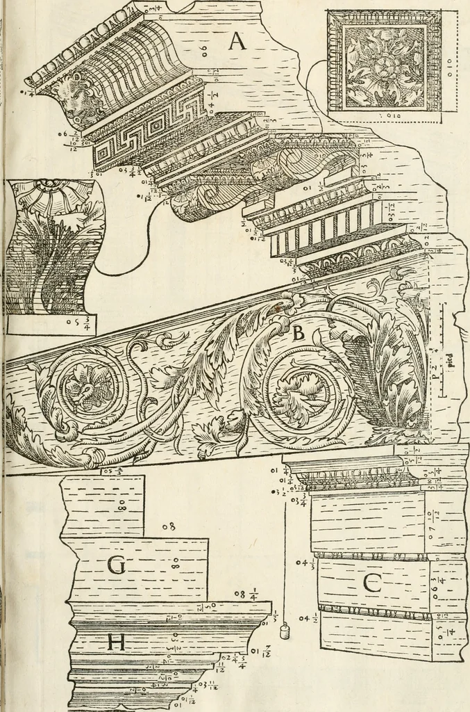 An illustration from Discovrs historial de l'antiqve et illvstre cité de Nismes en la Gaule narbonoise : auec les portraitz des plus antiques & insignes bastimens dudit lieu, reduitz à leur vraye mesure & proportion, ensemble de l'antique & moderne ville, 1560, leaf 96