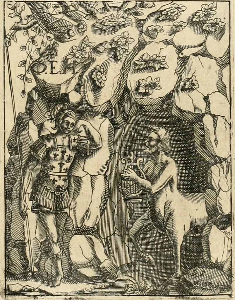 An illustration from Discovrs svr les arcs triomphavx dressés en la ville d'Aix : à l'heureuse arriuée de tres-chrestien, tres-grand, & tres-iuste monarque Lovys XIII. roy de France, & de Nauarre, 1624, leaf 100