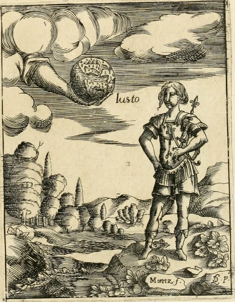 An illustration from Discovrs svr les arcs triomphavx dressés en la ville d'Aix : à l'heureuse arriuée de tres-chrestien, tres-grand, & tres-iuste monarque Lovys XIII. roy de France, & de Nauarre, 1624, leaf 96