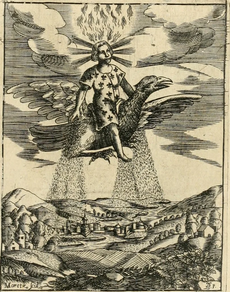 An illustration from Discovrs svr les arcs triomphavx dressés en la ville d'Aix : à l'heureuse arriuée de tres-chrestien, tres-grand, & tres-iuste monarque Lovys XIII. roy de France, & de Nauarre, 1624, leaf 98