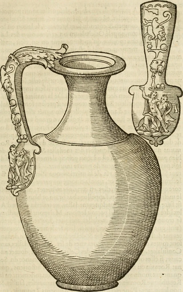 An illustration from Discovrs svr les medalles et gravevres antiques, principalement romaines. Plus, vne exposition particuliere de quelques planches ou tables estans sur la fin de ce liure, esquelles sont monstrees diuerses medalles & graueures antiques, rares & exquises, 1579, leaf 32