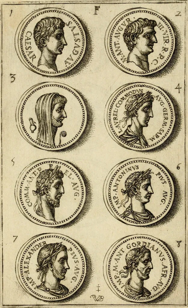 An illustration from Discovrs svr les medalles et gravevres antiques, principalement romaines. Plus, vne exposition particuliere de quelques planches ou tables estans sur la fin de ce liure, esquelles sont monstrees diuerses medalles & graueures antiques, rares & exquises, 1579, leaf 341