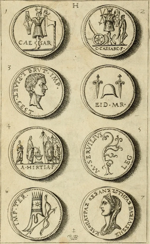 An illustration from Discovrs svr les medalles et gravevres antiques, principalement romaines. Plus, vne exposition particuliere de quelques planches ou tables estans sur la fin de ce liure, esquelles sont monstrees diuerses medalles & graueures antiques, rares & exquises, 1579, leaf 345