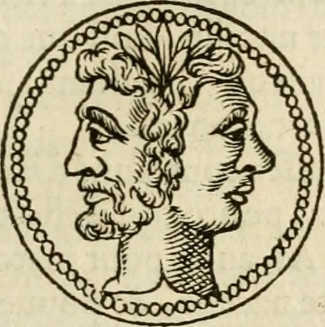 An illustration from Discovrs svr les medalles et gravevres antiques, principalement romaines. Plus, vne exposition particuliere de quelques planches ou tables estans sur la fin de ce liure, esquelles sont monstrees diuerses medalles & graueures antiques, rares & exquises, 1579, leaf 64