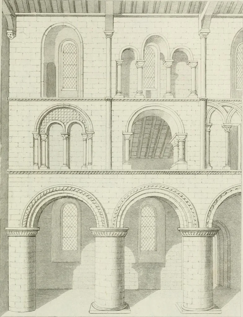 An illustration from An attempt to discriminate the styles of architecture in England : from the Conquest to the Reformation : with notices of above three thousand British edifices : preceded by a sketch of the Grecian and Roman orders, 1825, leaf 152