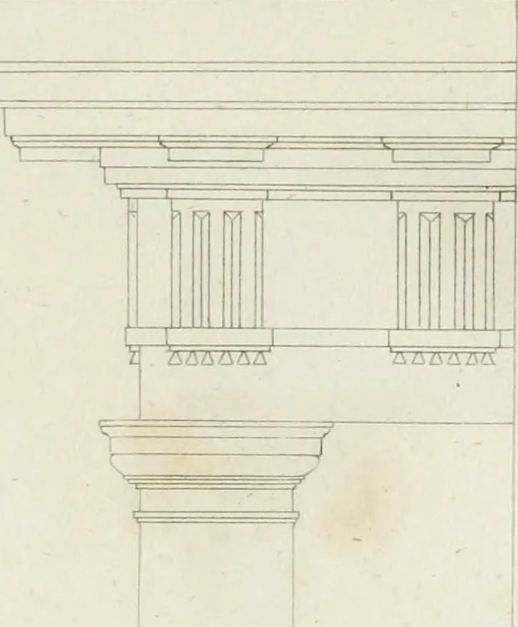 An illustration from An attempt to discriminate the styles of architecture in England : from the Conquest to the Reformation : with notices of above three thousand British edifices : preceded by a sketch of the Grecian and Roman orders, 1825, leaf 52