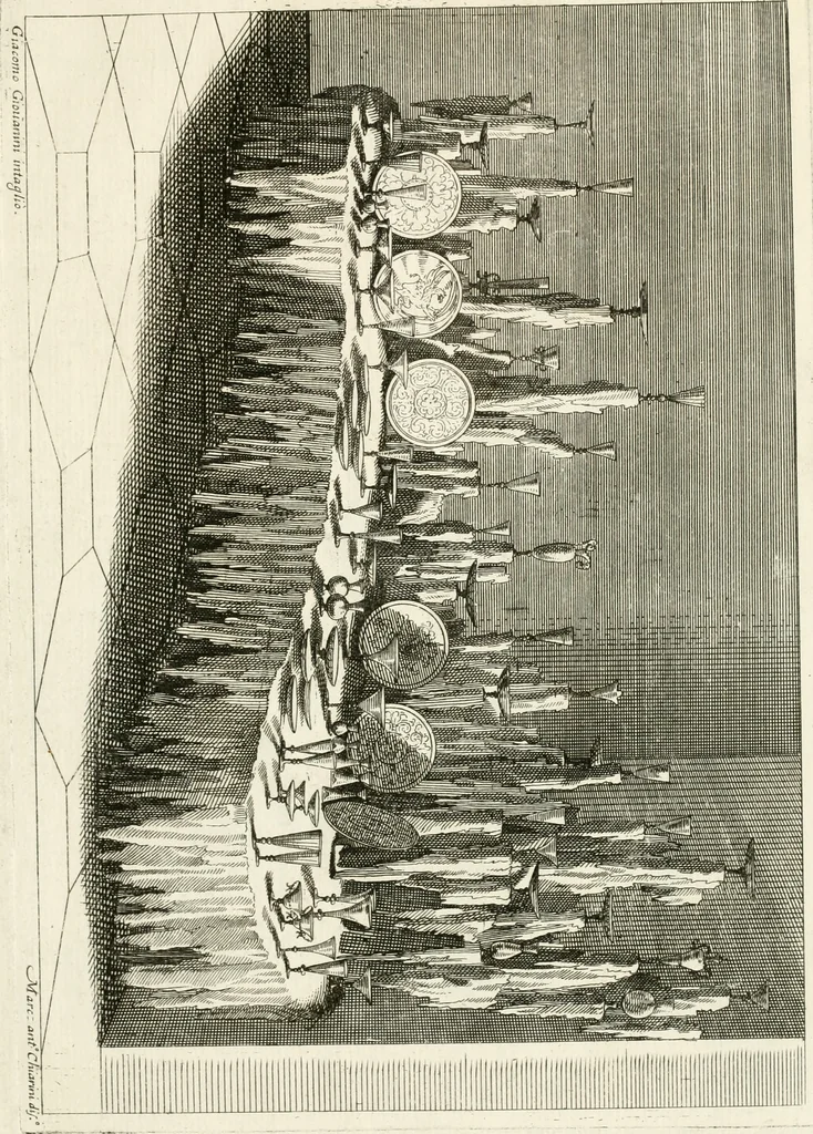 An illustration from Disegni del convito fatto dall'illustrissimo signor senatore Francesco Ratta all'illustrissimo publico, eccelsi signori anziani & altra nobilità : terminando il svo confalonierato li 28. febraro 1693, 1693, leaf 12