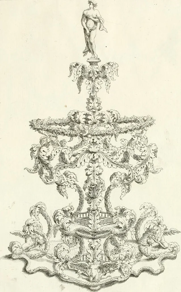 An illustration from Disegni del convito fatto dall'illustrissimo signor senatore Francesco Ratta all'illustrissimo publico, eccelsi signori anziani & altra nobilità : terminando il svo confalonierato li 28. febraro 1693, 1693, leaf 16