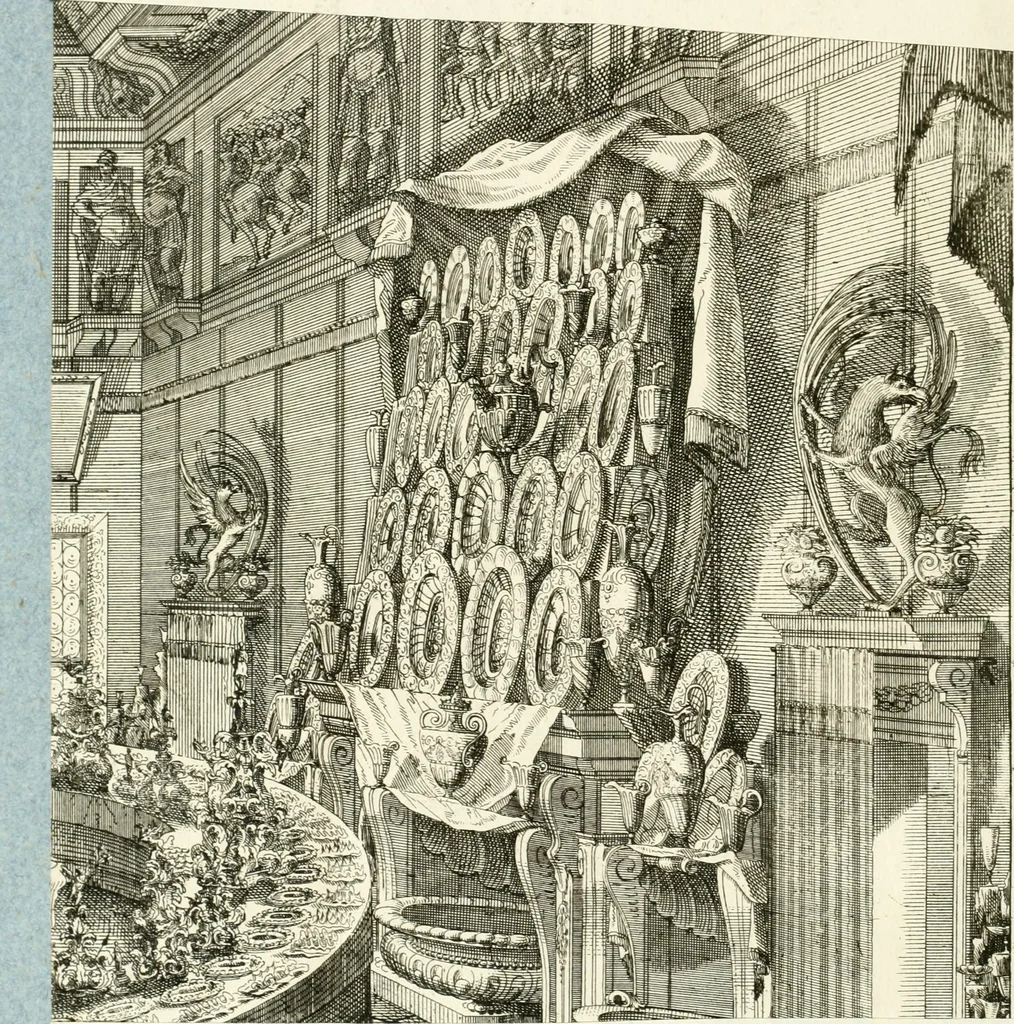 An illustration from Disegni del convito fatto dall'illustrissimo signor senatore Francesco Ratta all'illustrissimo publico, eccelsi signori anziani & altra nobilità : terminando il svo confalonierato li 28. febraro 1693, 1693, leaf 3