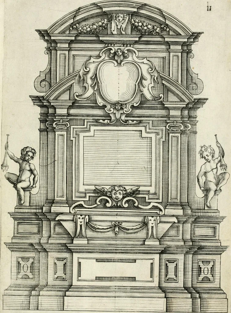 An illustration from Disegni varii di depositi o' sepulcri, 1619, leaf 90