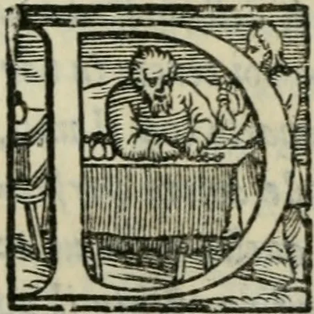 An illustration from Disegno del Doni : partito in piv ragionamenti, ne qvali si tratta della scoltvra et pittvra : de colori, de getti, de modegli, con molte cose appartenenti a quest'arti : & si termina la nobiltà dell'una et dell'altra professione : con historie, essempi, et sentenze : & nel fine alcune lettere che trattano della medesima materia, 1549, leaf 102