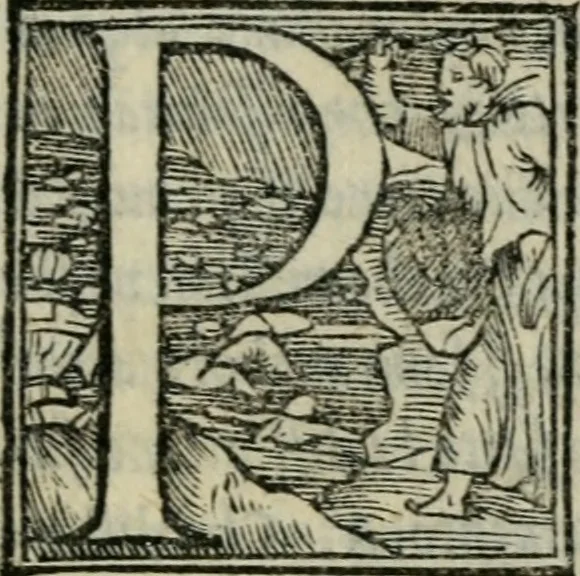 An illustration from Disegno del Doni : partito in piv ragionamenti, ne qvali si tratta della scoltvra et pittvra : de colori, de getti, de modegli, con molte cose appartenenti a quest'arti : & si termina la nobiltà dell'una et dell'altra professione : con historie, essempi, et sentenze : & nel fine alcune lettere che trattano della medesima materia, 1549, leaf 12