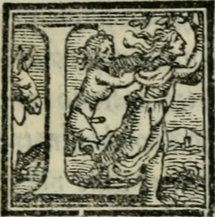 An illustration from Disegno del Doni : partito in piv ragionamenti, ne qvali si tratta della scoltvra et pittvra : de colori, de getti, de modegli, con molte cose appartenenti a quest'arti : & si termina la nobiltà dell'una et dell'altra professione : con historie, essempi, et sentenze : & nel fine alcune lettere che trattano della medesima materia, 1549, leaf 124