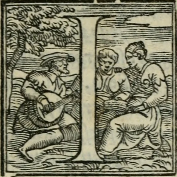 An illustration from Disegno del Doni : partito in piv ragionamenti, ne qvali si tratta della scoltvra et pittvra : de colori, de getti, de modegli, con molte cose appartenenti a quest'arti : & si termina la nobiltà dell'una et dell'altra professione : con historie, essempi, et sentenze : & nel fine alcune lettere che trattano della medesima materia, 1549, leaf 52