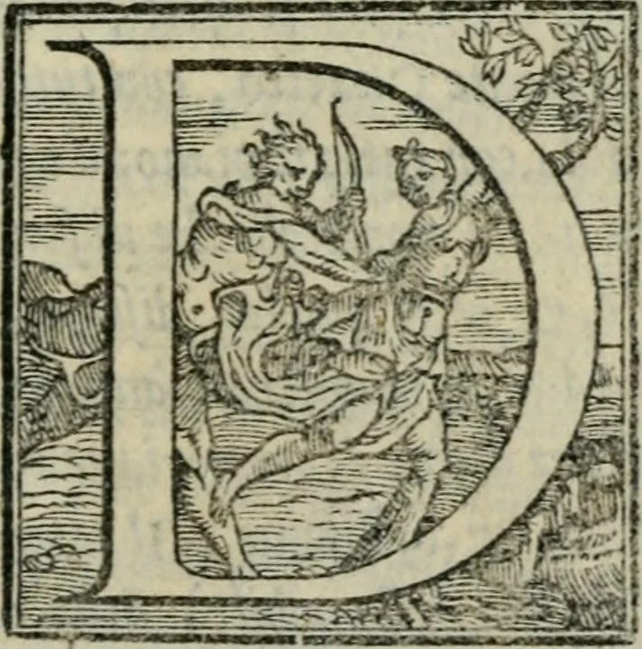 An illustration from Disegno del Doni : partito in piv ragionamenti, ne qvali si tratta della scoltvra et pittvra : de colori, de getti, de modegli, con molte cose appartenenti a quest'arti : & si termina la nobiltà dell'una et dell'altra professione : con historie, essempi, et sentenze : & nel fine alcune lettere che trattano della medesima materia, 1549, leaf 92