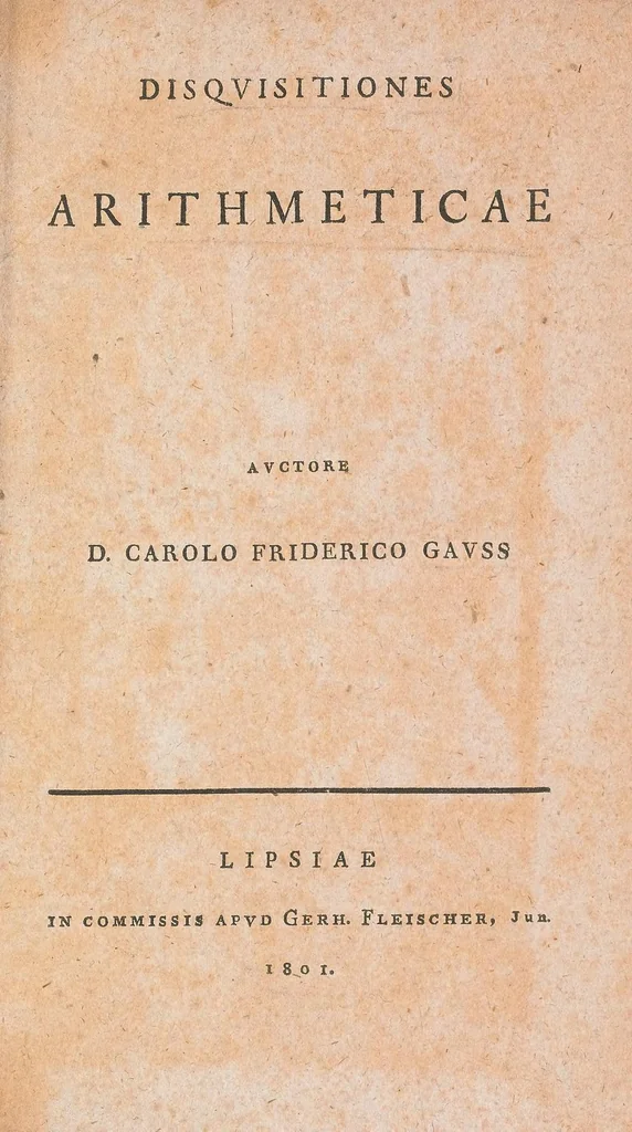 An illustration from Disquisitiones arithmeticae, 1801, leaf 11