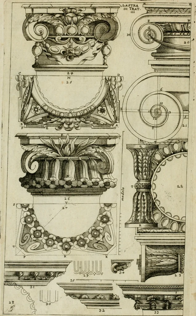 An illustration from Dissegni d'architettvra civile et ecclesiastica, 1686, leaf 13