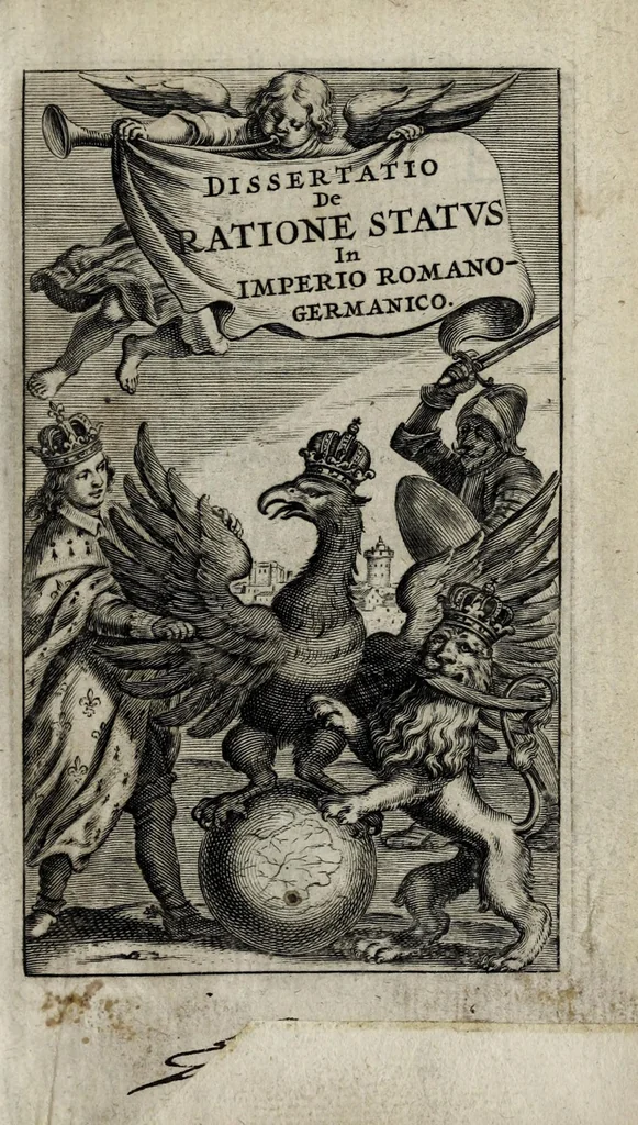 An illustration from Dissertatio de ratione status in imperio nostro Romano-Germanico : in qua, tum, qualisnam reverà in eo status sit ..., 1647, leaf 7