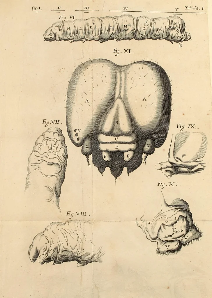 An illustration from Dissertatio epistolica de bombyce .., 1669, leaf 117
