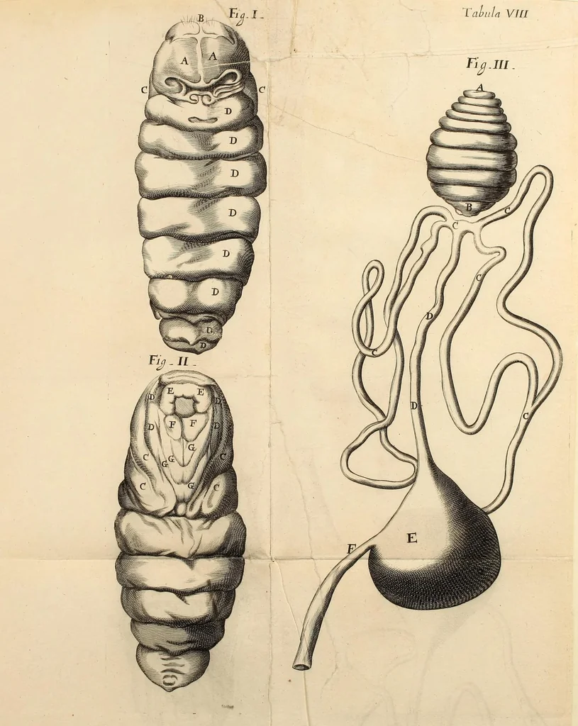 An illustration from Dissertatio epistolica de bombyce .., 1669, leaf 145