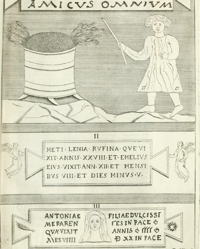 An illustration from Dissertatio et animadversiones ad nuper inventum Severae martyris epitaphium, 1734, leaf 106