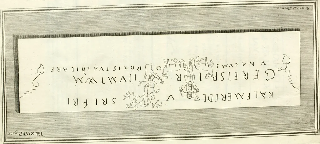 An illustration from Dissertatio et animadversiones ad nuper inventum Severae martyris epitaphium, 1734, leaf 175