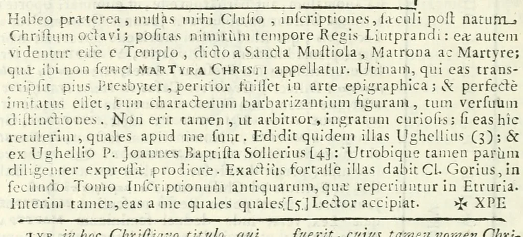An illustration from Dissertatio et animadversiones ad nuper inventum Severae martyris epitaphium, 1734, leaf 225