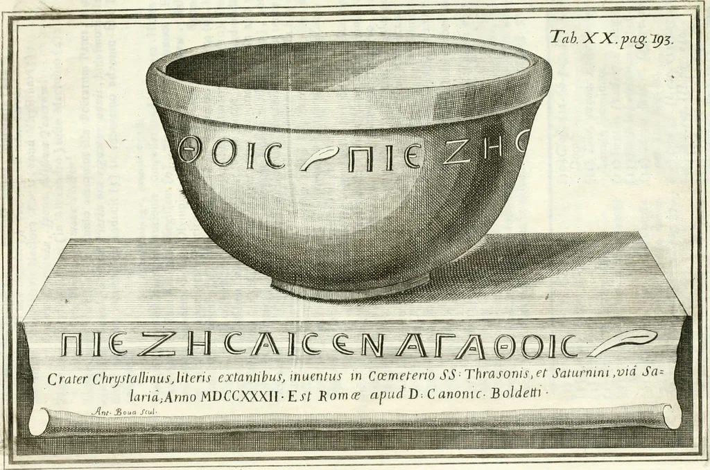 An illustration from Dissertatio et animadversiones ad nuper inventum Severae martyris epitaphium, 1734, leaf 237