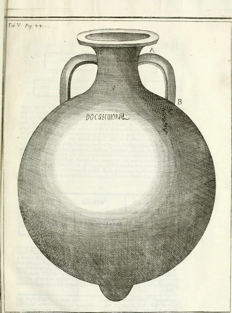 An illustration from Dissertatio et animadversiones ad nuper inventum Severae martyris epitaphium, 1734, leaf 64