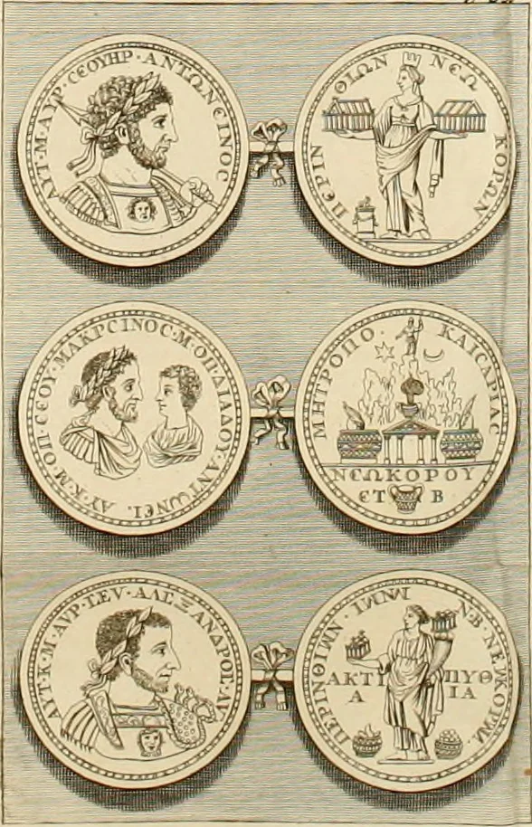 An illustration from Dissertationes IX, antiquitatibus, quin et marmoribus : cum Romanis, tum potissimum Graecis, illustrandis inservientes, 1702, leaf 873