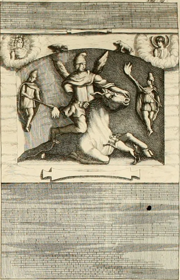 An illustration from Dissertationes IX, antiquitatibus, quin et marmoribus : cum Romanis, tum potissimum Graecis, illustrandis inservientes, 1702, leaf 875