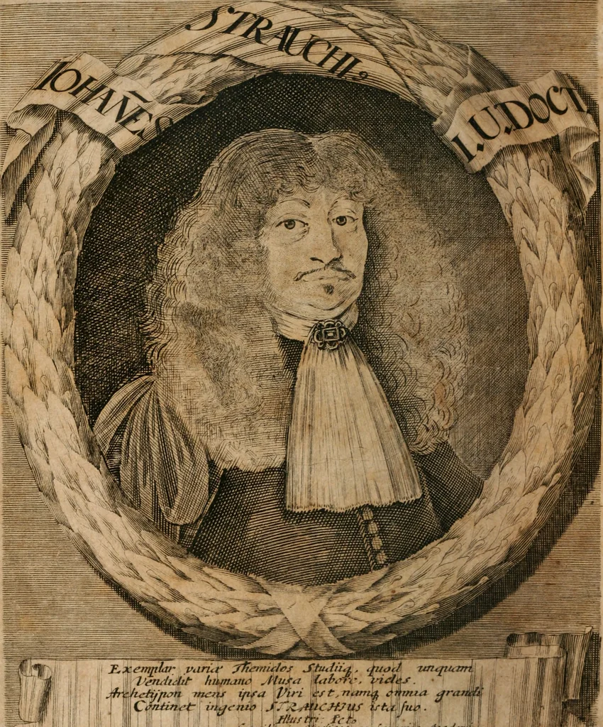 An illustration from Dissertationes juris publici de controversiis quibusdam illustribus superiori seculo, scriptis publicis, agitatis, opus vere novum et aureum, 1680, leaf 5