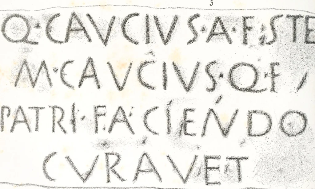 An illustration from Dissertazioni archeologiche di vario argomento, 1869, leaf 248
