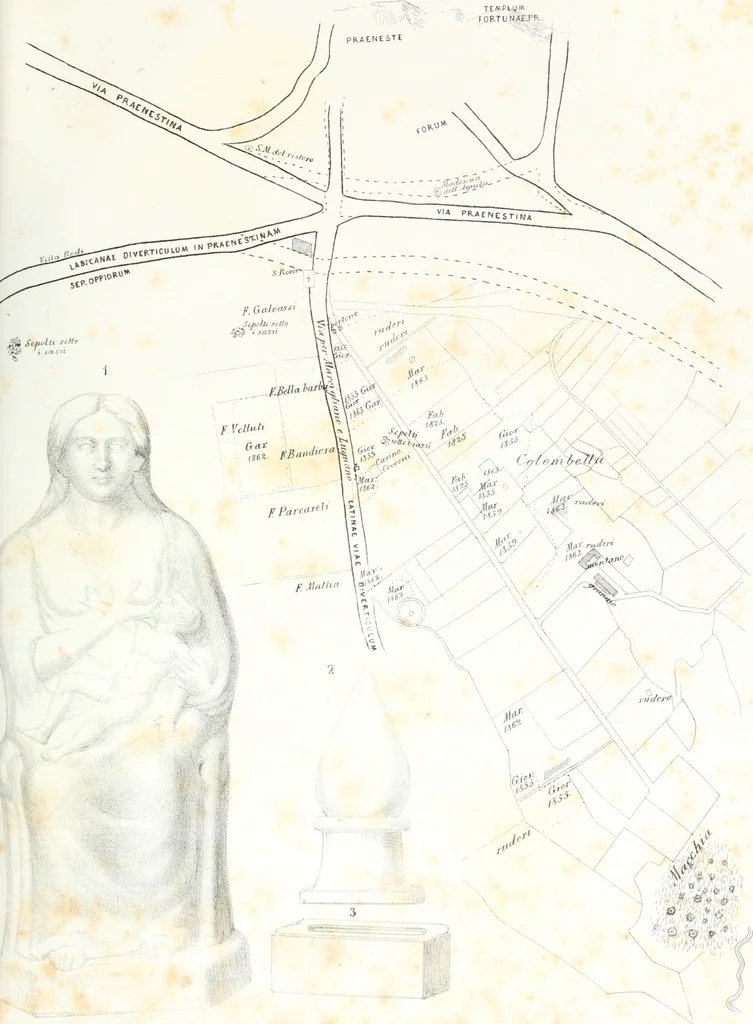 An illustration from Dissertazioni archeologiche di vario argomento, 1869, leaf 253
