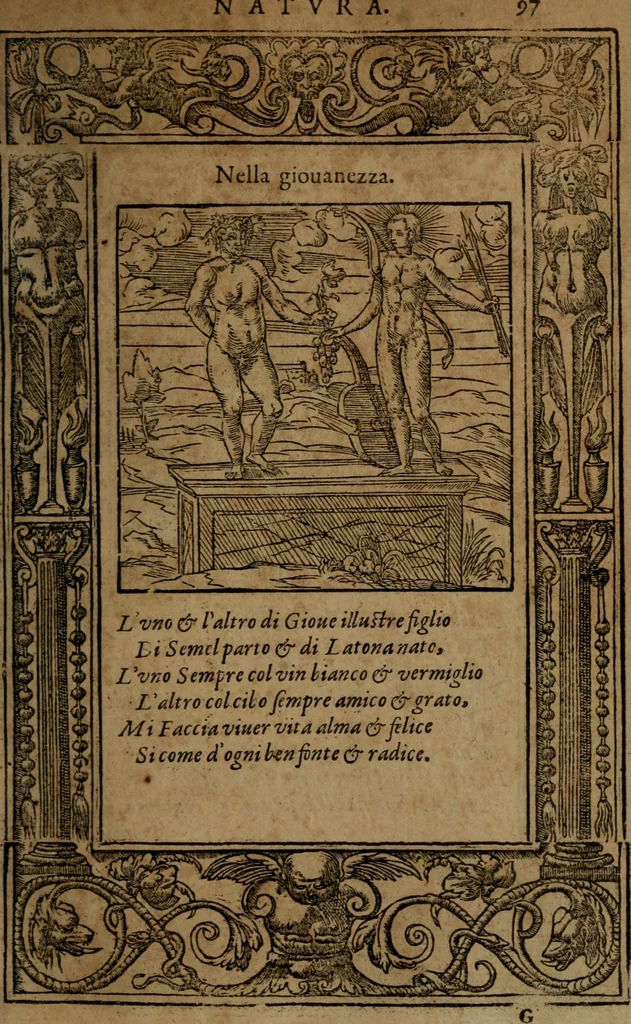 An illustration from Diverse imprese accommodate a diuerse moralità, con versi che i loro significati dichiarano insieme con molte altre nella lingua italiana non piu tradotte, 1564, leaf 100