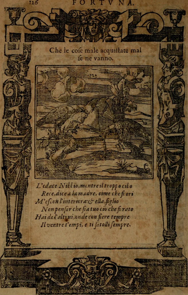 An illustration from Diverse imprese accommodate a diuerse moralità, con versi che i loro significati dichiarano insieme con molte altre nella lingua italiana non piu tradotte, 1564, leaf 129