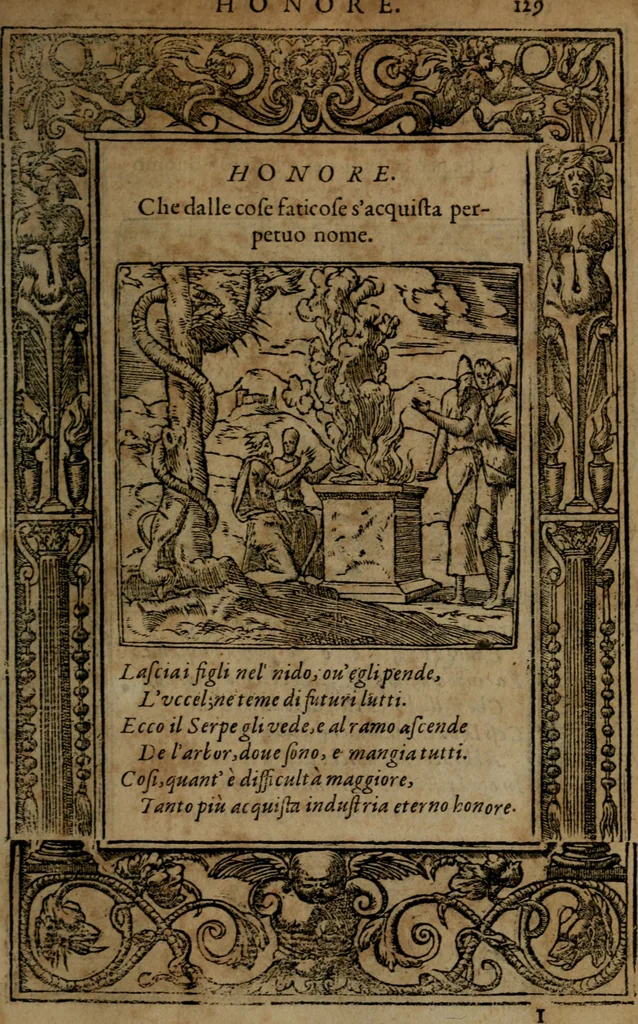 An illustration from Diverse imprese accommodate a diuerse moralità, con versi che i loro significati dichiarano insieme con molte altre nella lingua italiana non piu tradotte, 1564, leaf 132