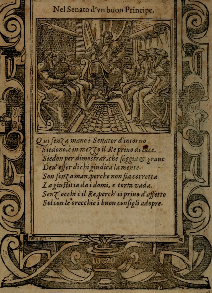 An illustration from Diverse imprese accommodate a diuerse moralità, con versi che i loro significati dichiarano insieme con molte altre nella lingua italiana non piu tradotte, 1564, leaf 143