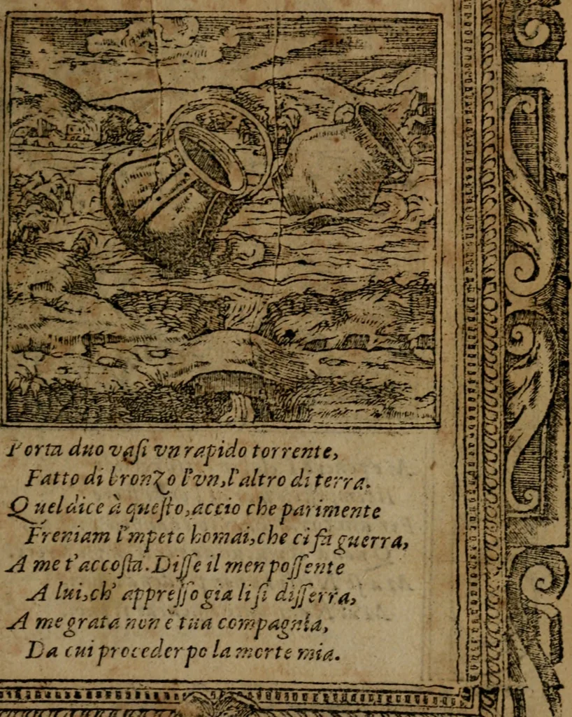 An illustration from Diverse imprese accommodate a diuerse moralità, con versi che i loro significati dichiarano insieme con molte altre nella lingua italiana non piu tradotte, 1564, leaf 158