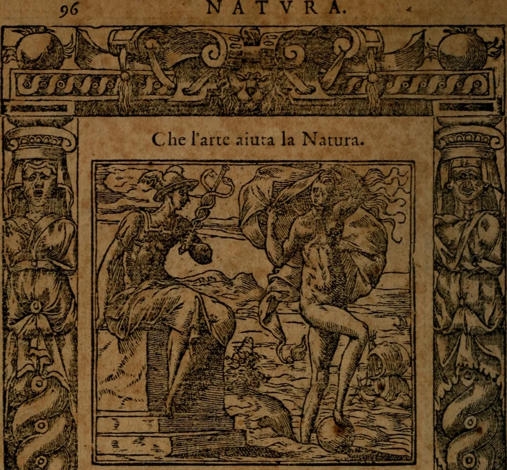 An illustration from Diverse imprese accommodate a diuerse moralità, con versi che i loro significati dichiarano insieme con molte altre nella lingua italiana non piu tradotte, 1564, leaf 99